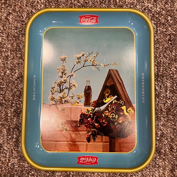 Vintage Coca Cola Advertising Tray- 1957- Birdhouse - Picture 1 of 4